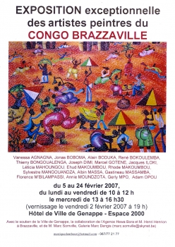 «Exposition exceptionnelle des artistes peintres du Congo-Brazzaville» @ Hôtel de Ville, Genappe, België (Februari 2007)
