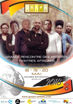 «Grande Rencontre des Artistes Peintres Africains (GRAPA - 2è édition)» @ Galerie Ravenstein, Bruxelles, Belgique (Mai 2018)