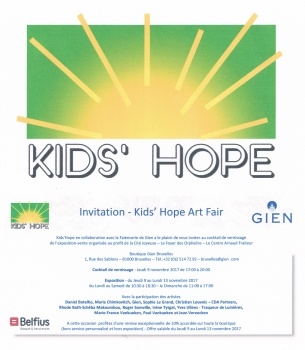 «Kids' Hope Art Fair» @ Faienceries de Gien, Bruxelles, Belgique (Novembre 2017)