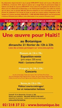 «Une oeuvre pour Haïti !» @ Botanique (Salle Museum), Bruxelles, Belgique (Février 2010)