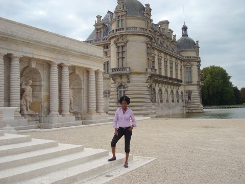 13 septembre 2009 › Rhode Makoumbou en visite au Château de Chantilly.