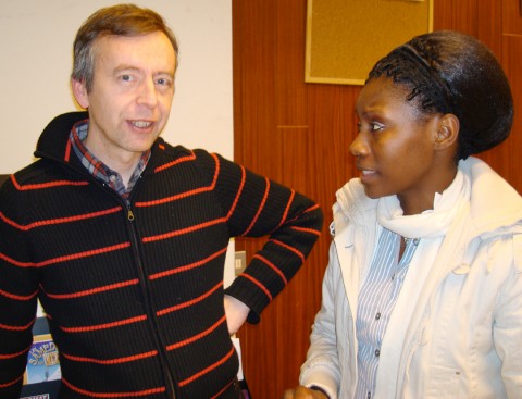 31 janvier 2008 › Guido Huysmans (Président de l'Afrika Film Festival de Leuven) et Rhode Makoumbou.