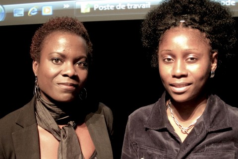 09 avril 2011 › L'écrivaine congolaise Eveline Mankou et Rhode Makoumbou.
