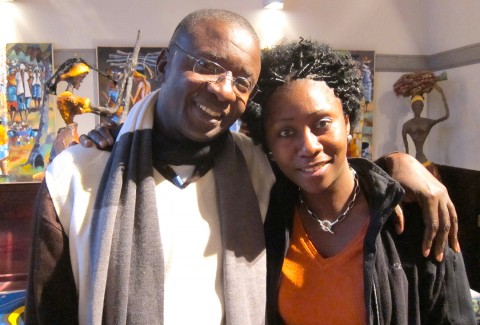 20 novembre 2010 › L'humoriste congolais Pie Tshibanda et Rhode Makoumbou.