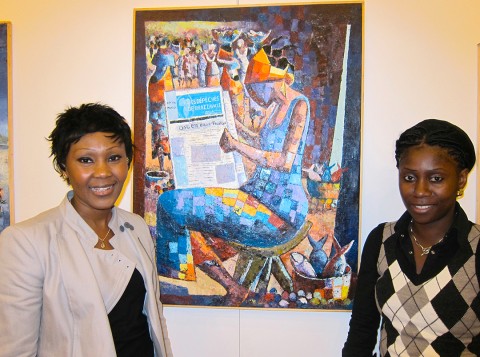 18 september 2010 › La journaliste des «Dépêches de Brazzaville» Carmen Feviliye et Rhode Makoumbou.