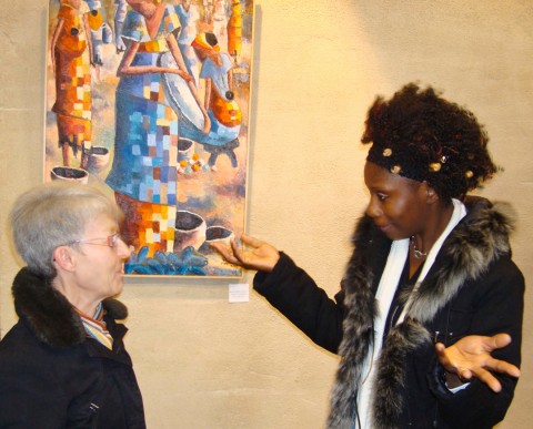 24 février 2008 › Lucette Michel et Rhode Makoumbou à l'exposition collective «Regards d'Afrique».
