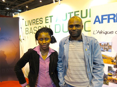 19 mars 2011 › Rhode Makoumbou et l'acteur congolais Hugues Serge Aliune Limbvani.