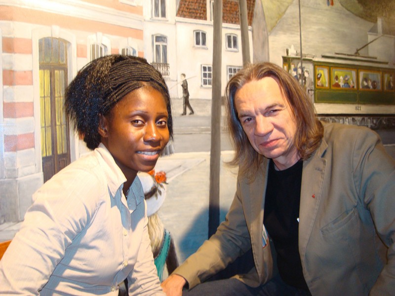22 juni 2009 › Rhode Makoumbou et le directeur d'Africalia Mirko Popovitch.