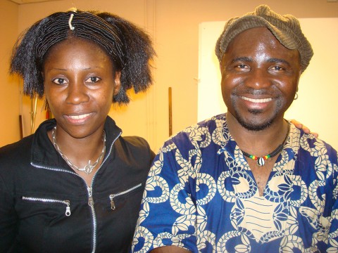 13 juin 2009 › Rhode Makoumbou et le musicien des Tambours de Brazza Jean-Emile Biayenda.