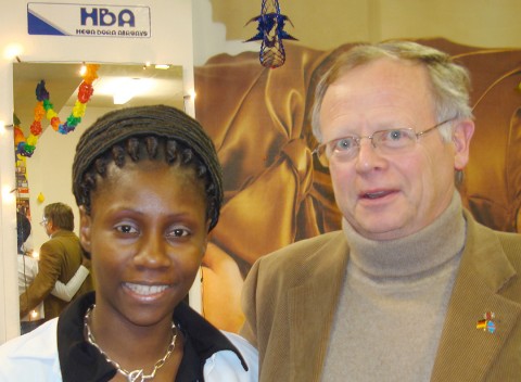 11 janvier 2008 › Rhode Makoumbou et Rolf Delhougne (Président des petites et moyennes entreprises de la région).