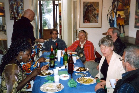 18 oktober 2005 › Rhode Makoumbou, Willy Wolsztajn, Ambroise Somville, Simone Somville, Guy Forsbach, Marie-Louise et Marcel Poznanski.