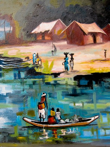 Rhode Makoumbou › Détail : «Le village de pêcheurs (1)» (2012) • ID › 326