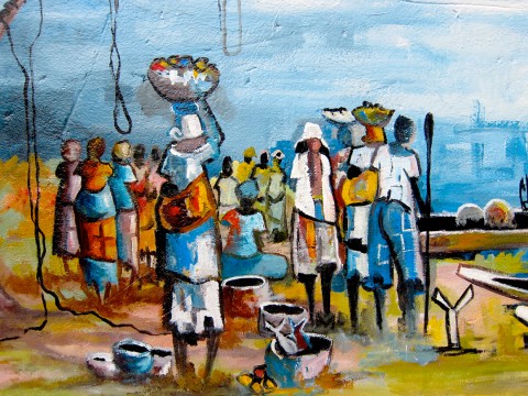 Rhode Makoumbou › Détail : «Le village de pêcheurs (3)» (2012)