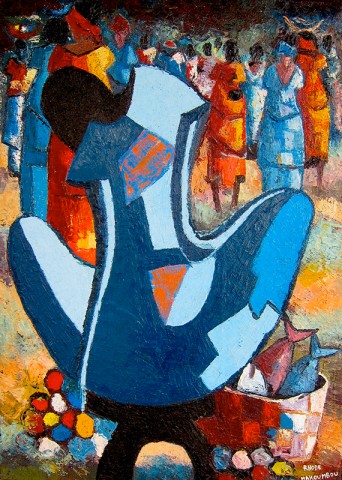 Rhode Makoumbou › Peinture : «L’instinct maternel» • ID › 359