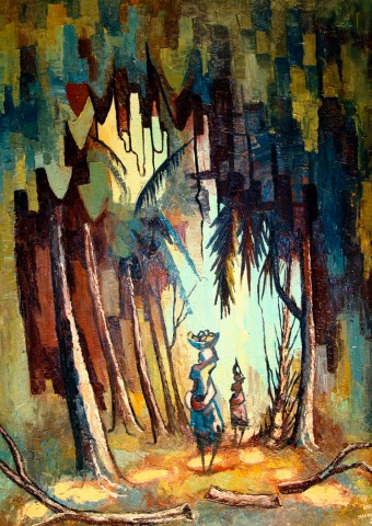 Rhode Makoumbou › Schilderij: «La forêt (1)» (2005)