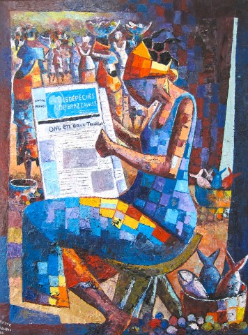 Rhode Makoumbou › Peinture : «La lecture du quotidien» • ID › 241