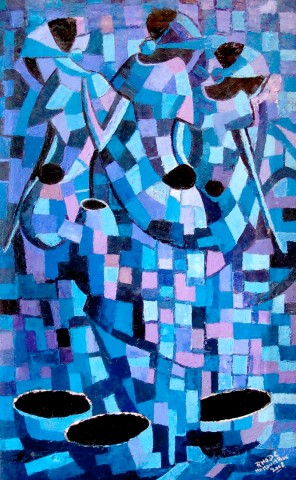 Rhode Makoumbou › Peinture : «La tombé de la nuit» • ID › 174