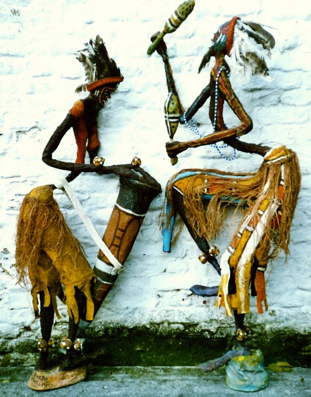 Rhode Makoumbou › Sculpture : «Groupe de deux oeuvres» (2004)