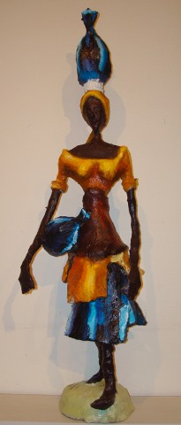 Rhode Makoumbou › Sculpture : «La jeune porteuse d’eau» • ID › 226