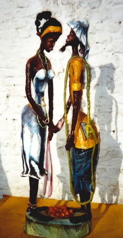 Rhode Makoumbou › Beeldhouwwerk: «Le couple (1)» • ID › 21