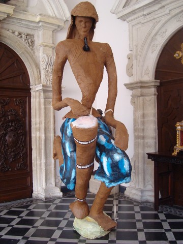 Rhode Makoumbou › Beeldhouwwerk: «Le joueur de tam-tam» (2009)