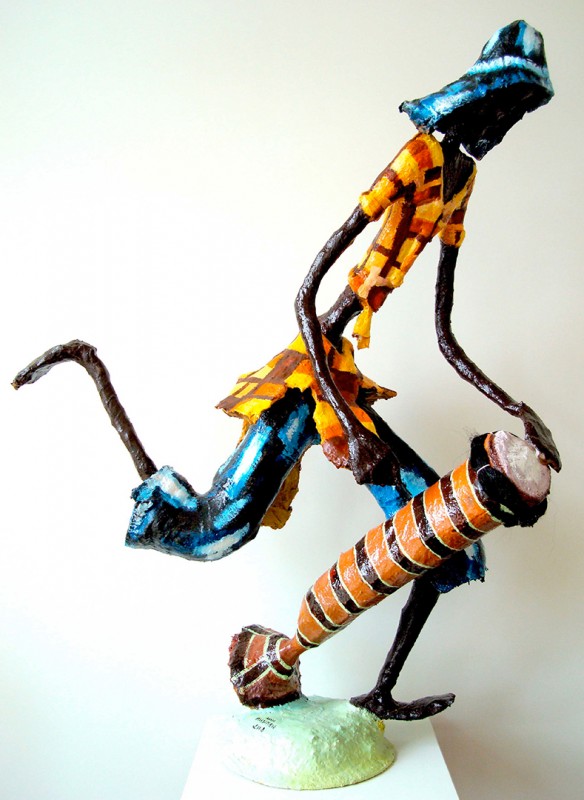 Rhode Makoumbou › Sculpture : «Le joueur de tam-tam (4)» (2008)