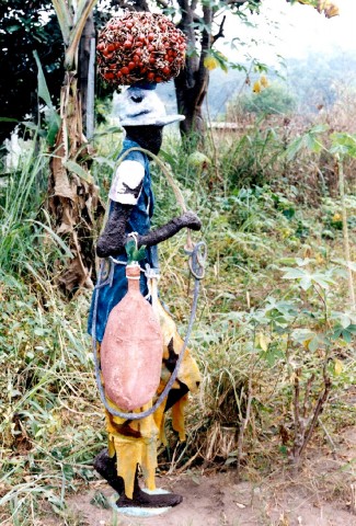 Rhode Makoumbou › Beeldhouwwerk: «Le malafoutier (de profil)» • ID › 11