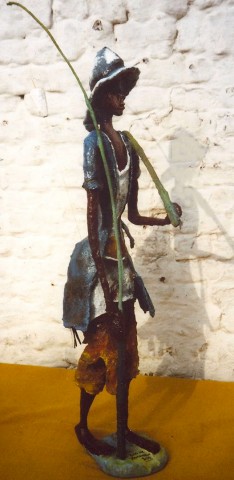 Rhode Makoumbou › Sculpture : «Le pêcheur» • ID › 126