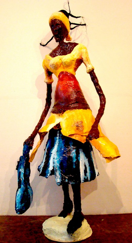 Rhode Makoumbou › Sculpture : «Retour du marché» (2008)