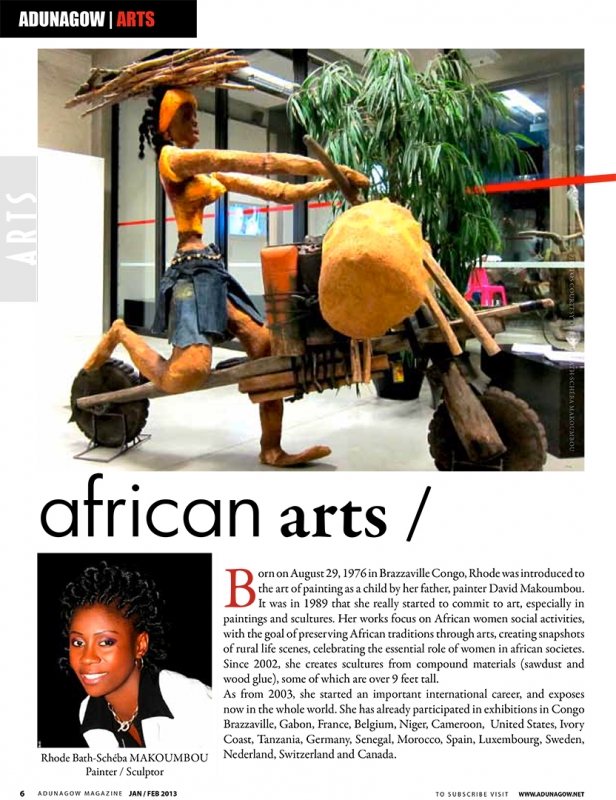 Rhode Makoumbou dans «Adunagow Magazine», n° 31 (avr 2013) • Coupure de presse 3/4