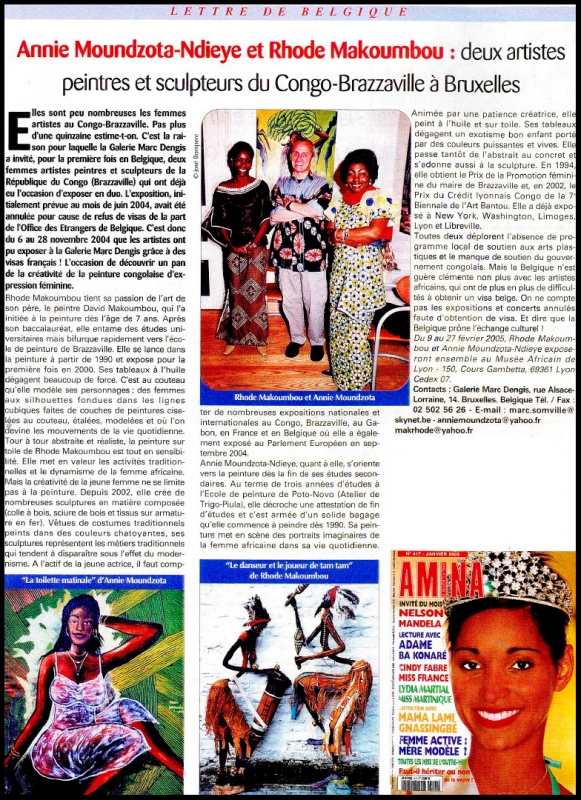 Rhode Makoumbou dans «Amina», magazine n° 417 (jan 2005)