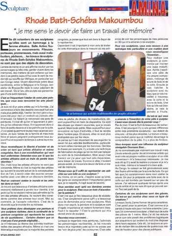 Rhode Makoumbou dans «Amina», magazine n° 445 (mai 2007)