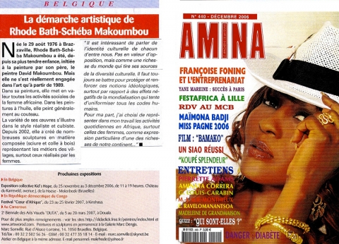 Rhode Makoumbou dans «Amina», magazine n° 440 (déc 2006)