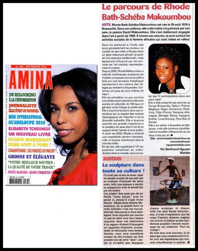 Rhode Makoumbou dans «Amina», magazine n° 485 (sep 2010)