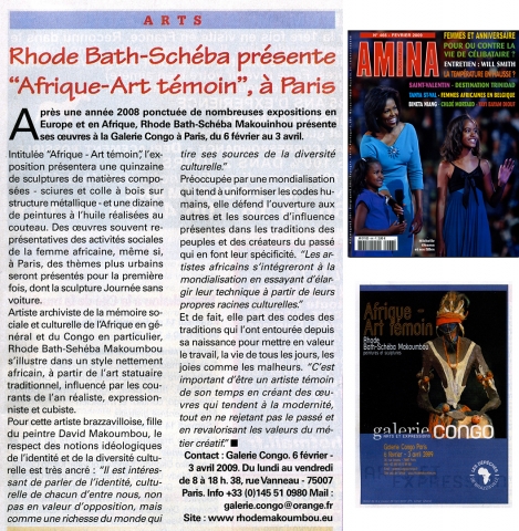 Rhode Makoumbou dans «Amina», magazine n° 466 (fév 2009)