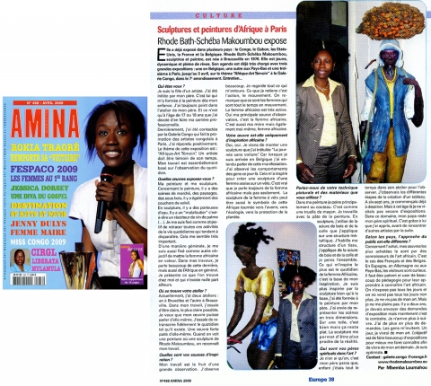 Rhode Makoumbou dans «Amina», magazine n° 468 (avr 2009)