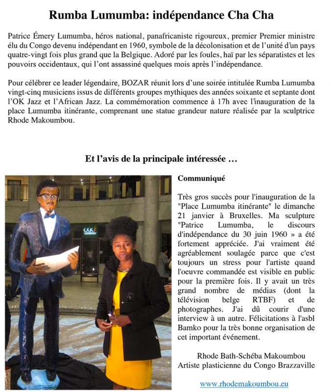 Rhode Makoumbou dans «Dialogue» (lun 22 jan 2018) • Coupure de presse 5/5