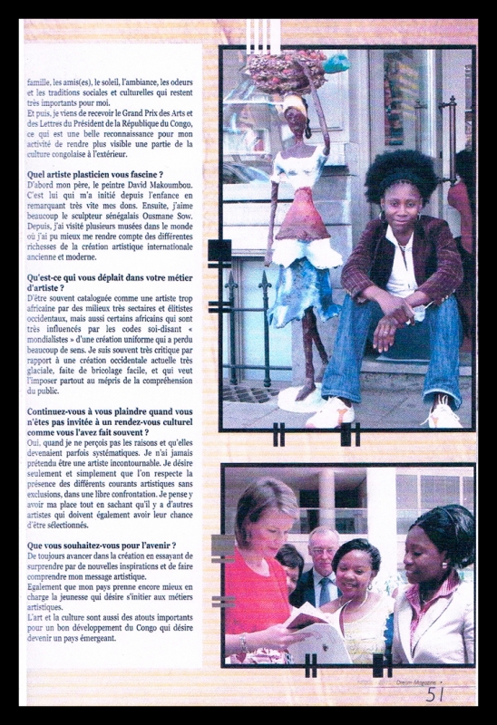 Rhode Makoumbou dans «Dream Magazine», n° 1 (oct 2013) • Coupure de presse 3/3