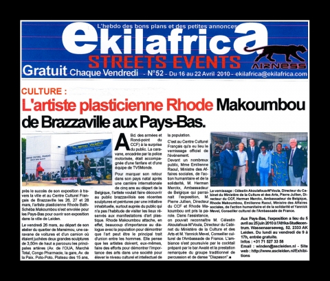 Rhode Makoumbou dans «Ekilafrica», magazine n° 52 (ven 16 avr 2010)