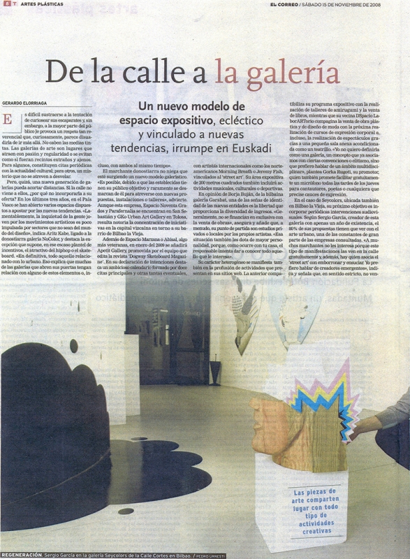 Rhode Makoumbou dans «El Correo», journal n° 31164 (sam 15 nov 2008) • Coupure de presse 2/3
