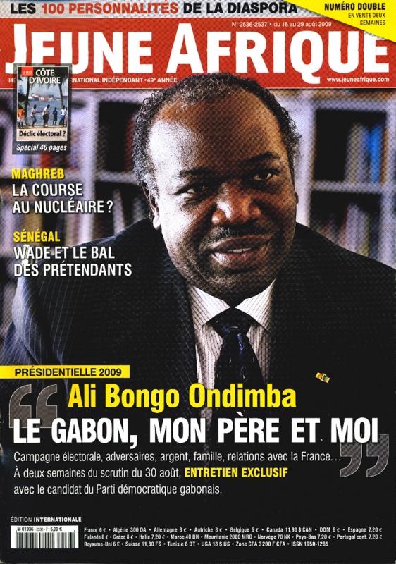Rhode Makoumbou in «Jeune Afrique», tijdschrift n° 2537 (zo 16 aug 2009) • Krantenknipsel 1/3