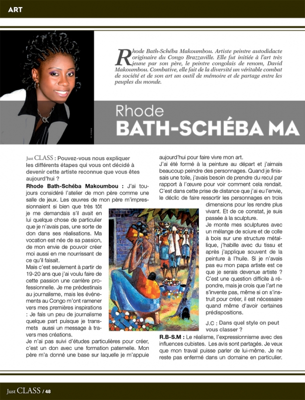 Rhode Makoumbou dans «Just Class», magazine n° 8 (jun 2011) • Coupure de presse 2/5