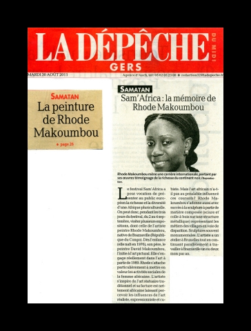 Rhode Makoumbou dans «La Dépêche du Midi» (mar 30 aoû 2011)