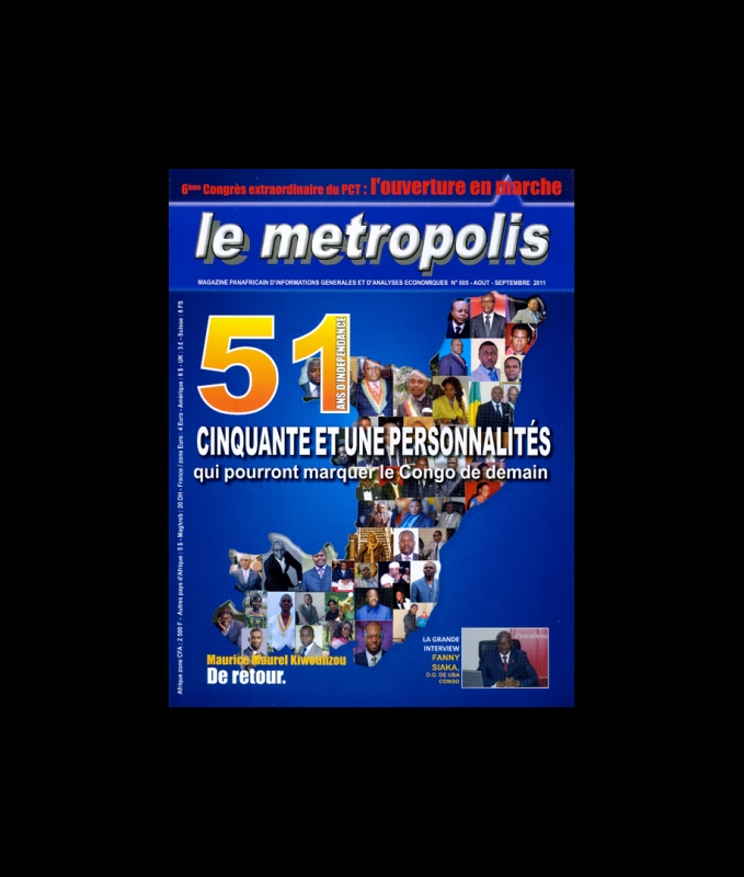 Rhode Makoumbou dans «Le metropolis», magazine n° 5 (aoû 2011) • Coupure de presse 1/2