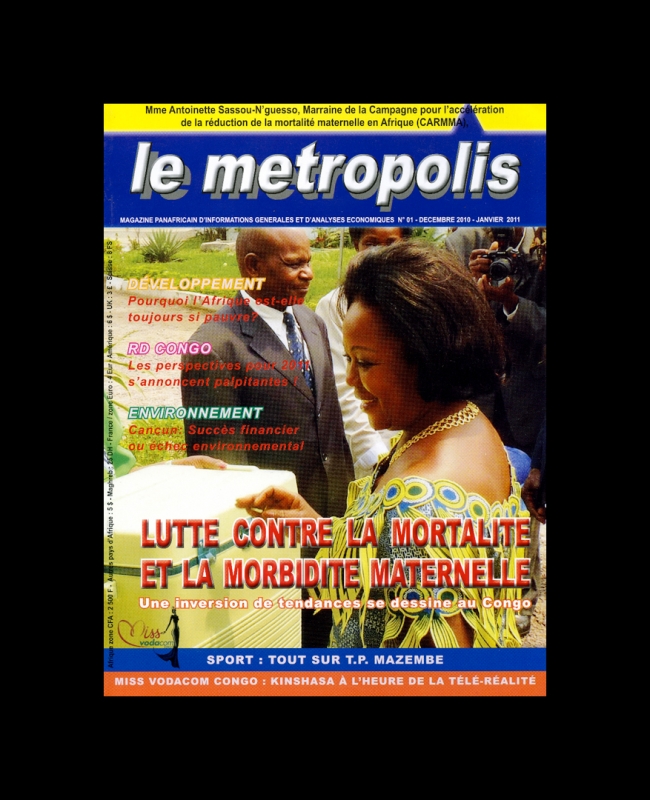 Rhode Makoumbou dans «Le metropolis», magazine n° 1 (déc 2010) • Coupure de presse 1/4