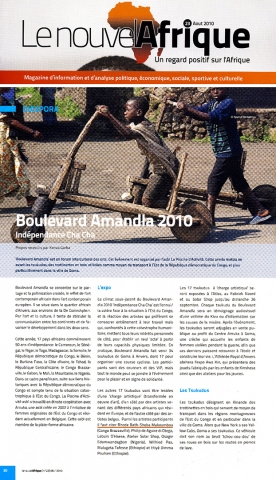 Rhode Makoumbou dans «Le nouvelAfrique», magazine n° 23 (aoû 2010)