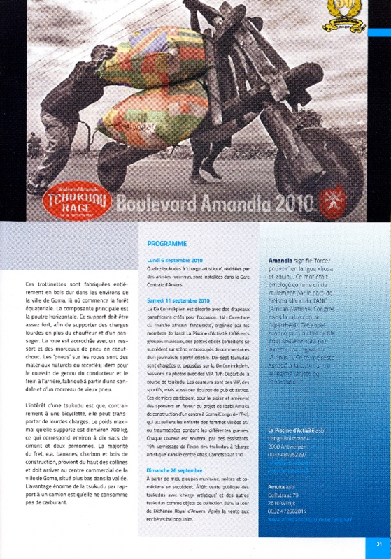Rhode Makoumbou in «Le nouvelAfrique», tijdschrift n° 23 (aug 2010) • Krantenknipsel 2/2