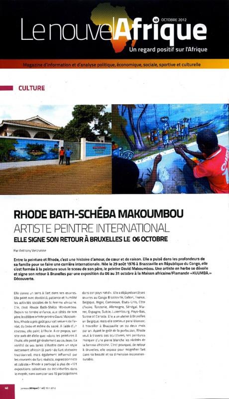 Rhode Makoumbou dans «Le nouvelAfrique», magazine n° 49 (oct 2012) • Coupure de presse 1/2