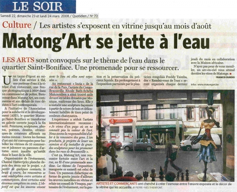 Rhode Makoumbou in «Le Soir», krant n° 70 (za 22 mrt 2008)