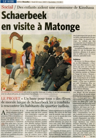 Rhode Makoumbou in «Le Soir», krant n° 69 (do 22 mrt 2007)